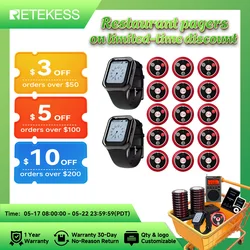RETEKESS restaurant pager wireless waiter calling system TD113 waterproof touch watch T117 call button for cafe bar hookah Hotel