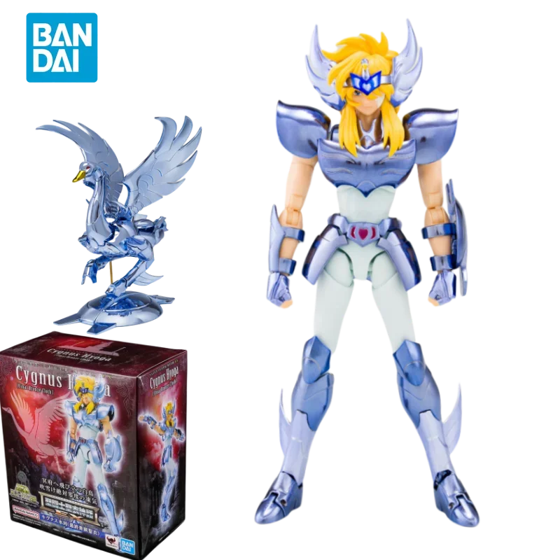 Bandai genuíno saint seiya anime figura saint pano mito cygnus hyoga final bronze pano figura de ação brinquedos para crianças presente