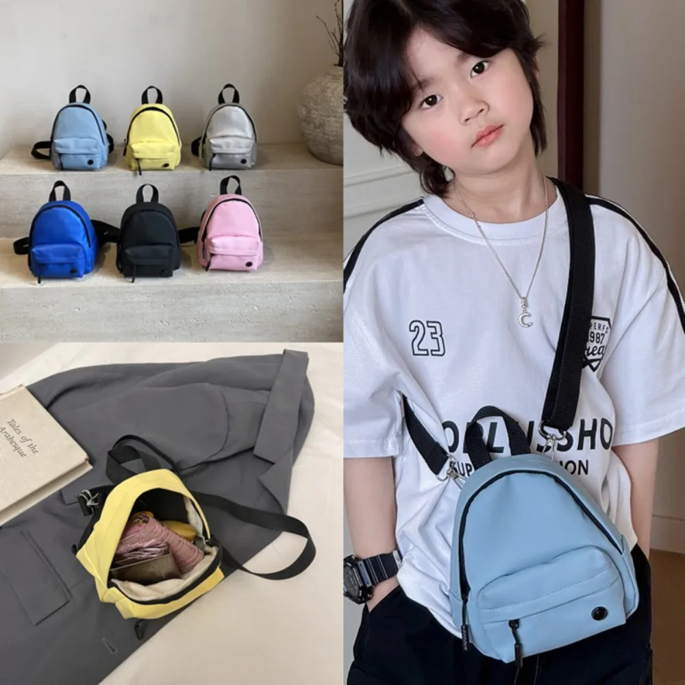 

Korean Style Children Shoulder Bag Lightweight Multifunctional Canvas Crossbody Bag Sports Bag Solid color Travel Bag Boys