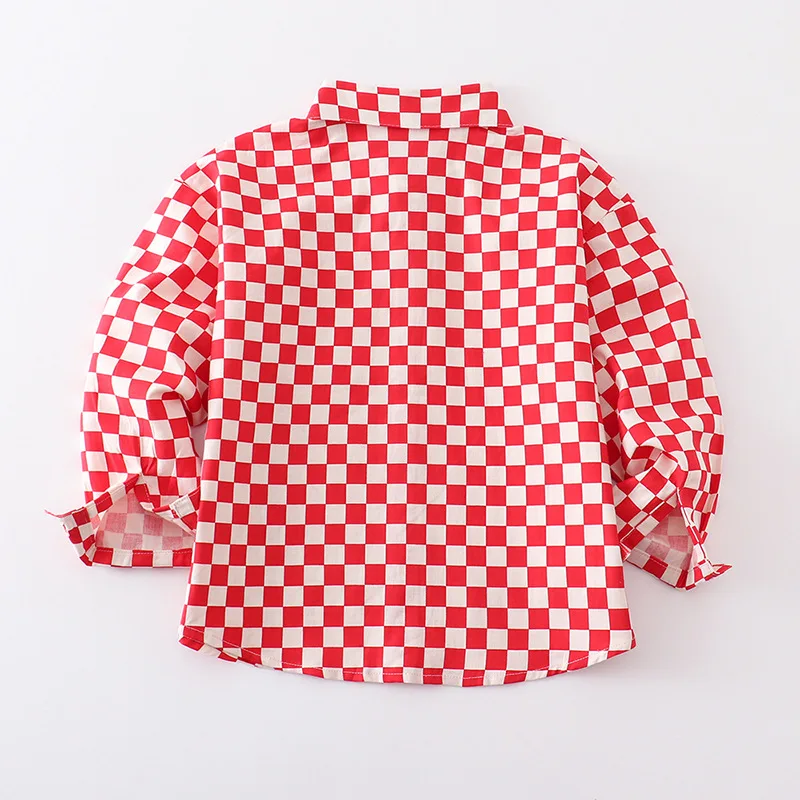 Spring Autumn Kids Plaid Shirt Long-Sleeve Lightweight Stylish Casual Blouse for Boys Versatile Outerwear Teens Child Clothes