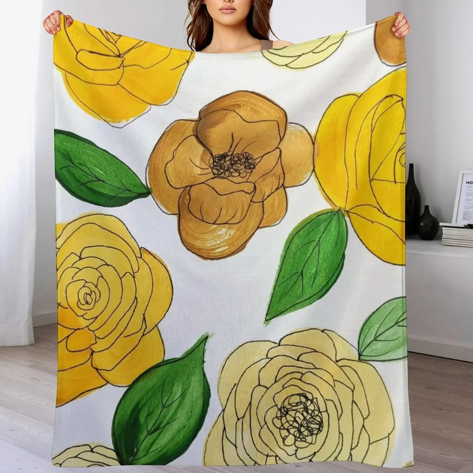 

New Brown and Yellow Throw Blanket Hairys Luxury Tourist Blankets