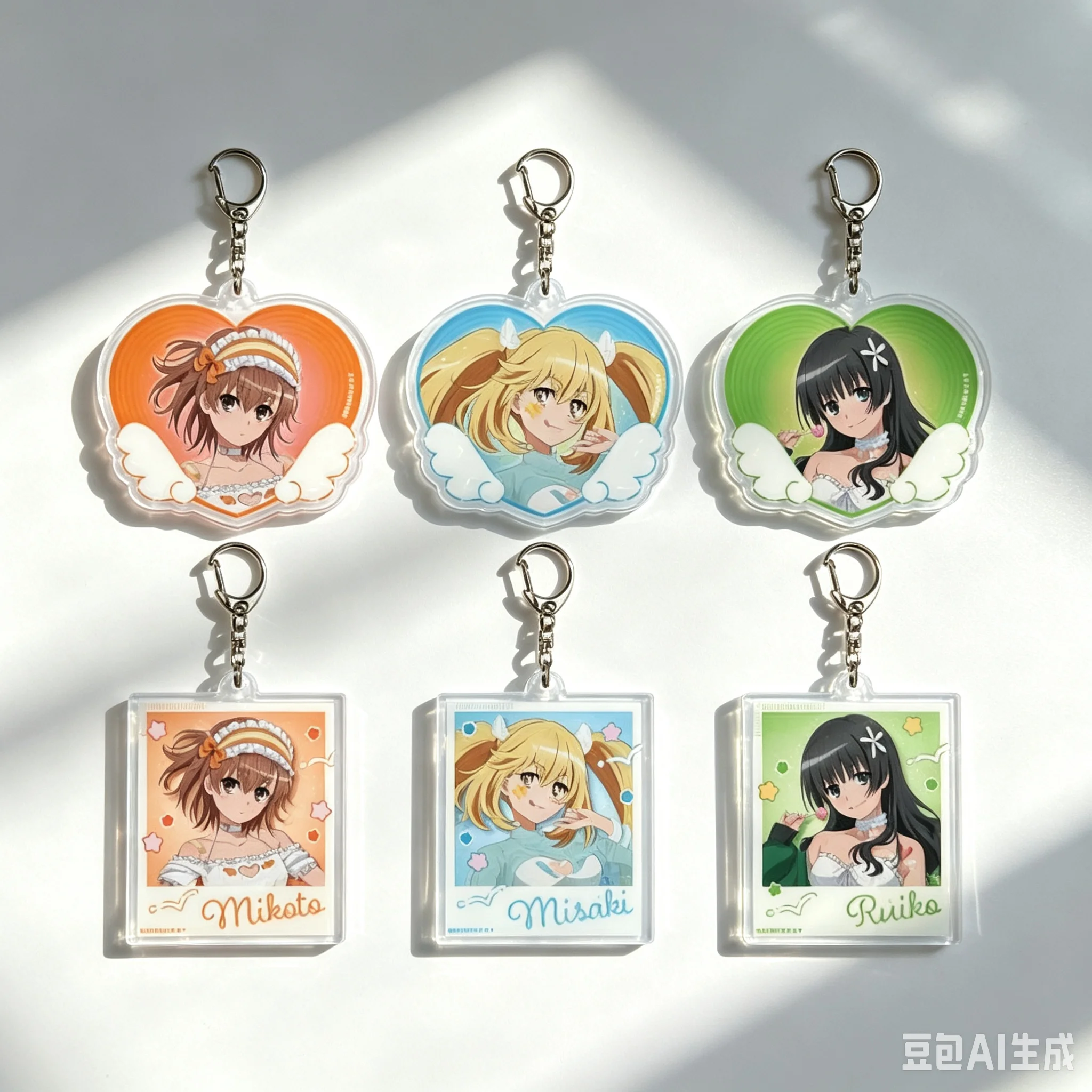 6CM Anime A Certain Scientific Railgun Acrylic Pendant Keychains Bag Decorations Cartoon Character Festivals Gifts