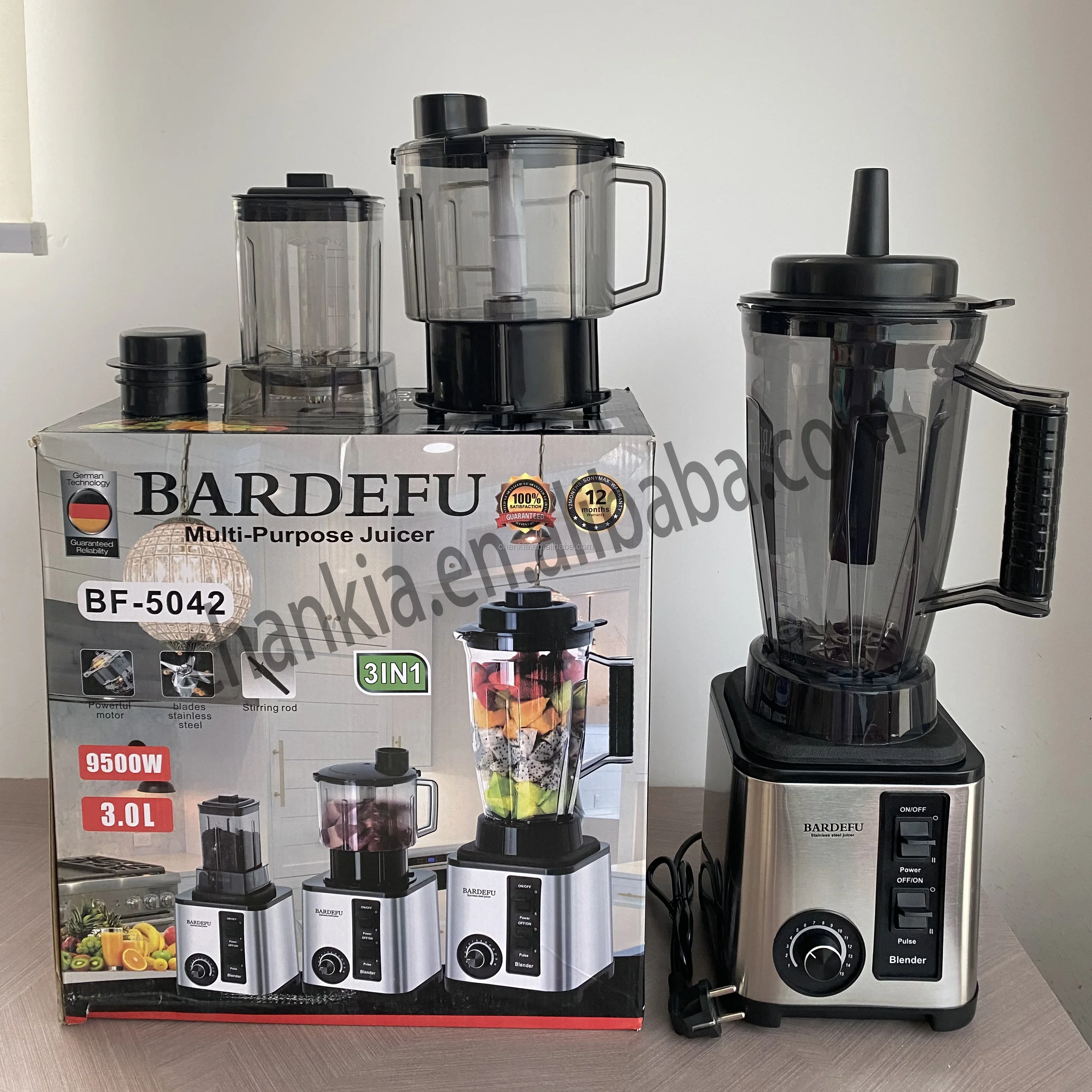 

High Speed Commercial Smoothie With mincing function electric 3L Blender