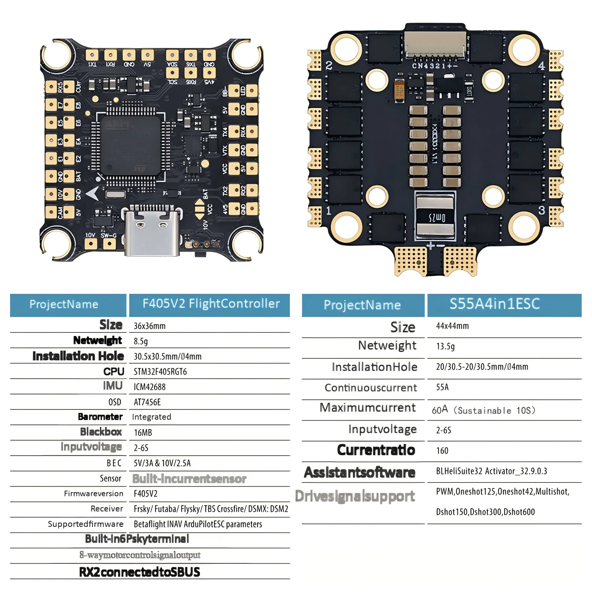 وحدة تحكم في الطيران F405-S90A ESC مع ICM-42688 Gyro SPA06-003 لطائرة RC FPV حرة بدون طيار
