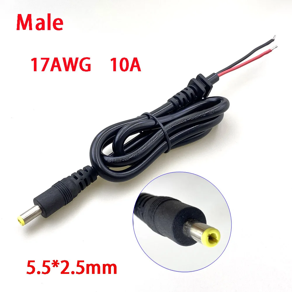 Oplaadkop voor elektrische fietsen, uitgangslijn voor lithiumbatterijen, mannelijke en vrouwelijke basis, ronde opladerstekkerdoos, DC2.1, 2.5, 36V, 48V