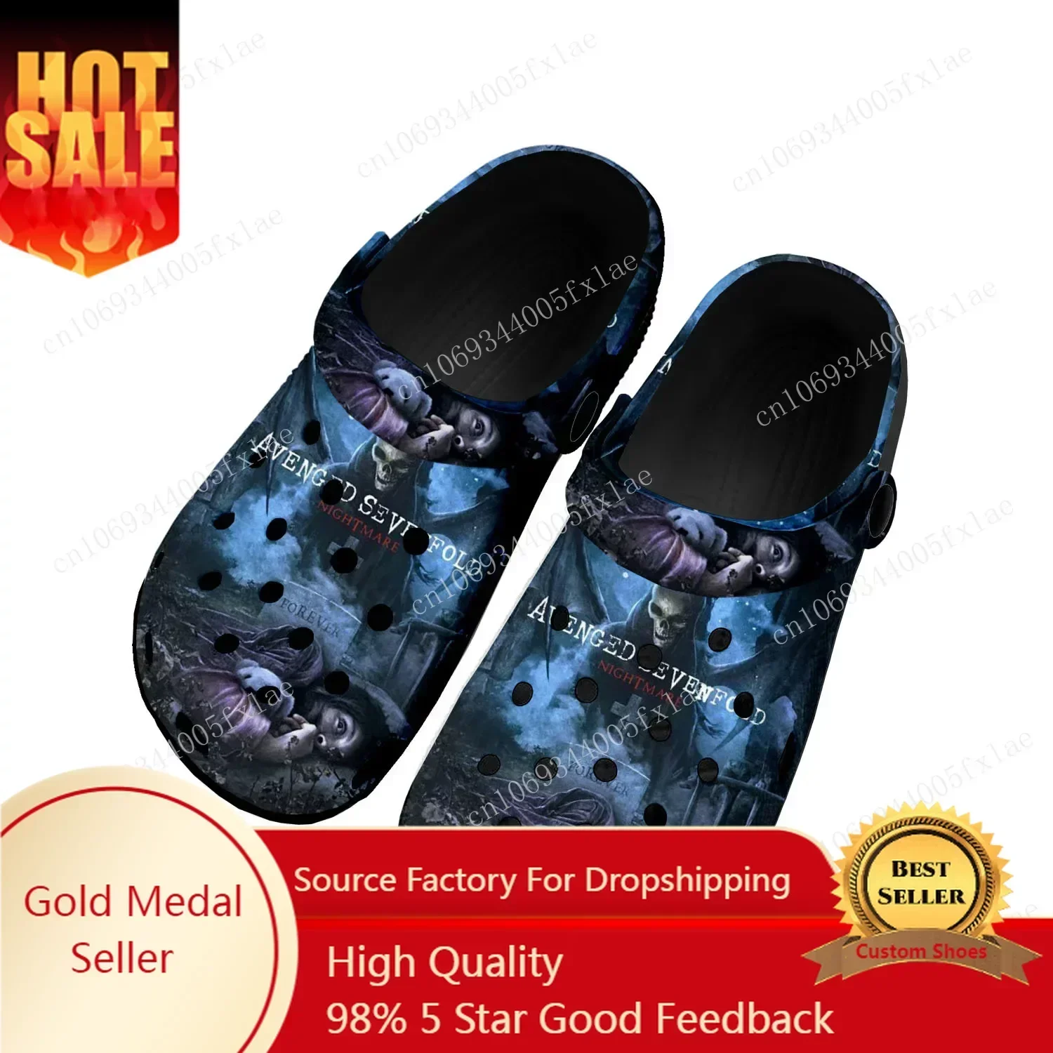 

Avenged Sevenfold A7X Home Clogs Custom Water Shoes Mens Womens Teenager Shoe Garden Clog Breathable Beach Hole Slippers Black