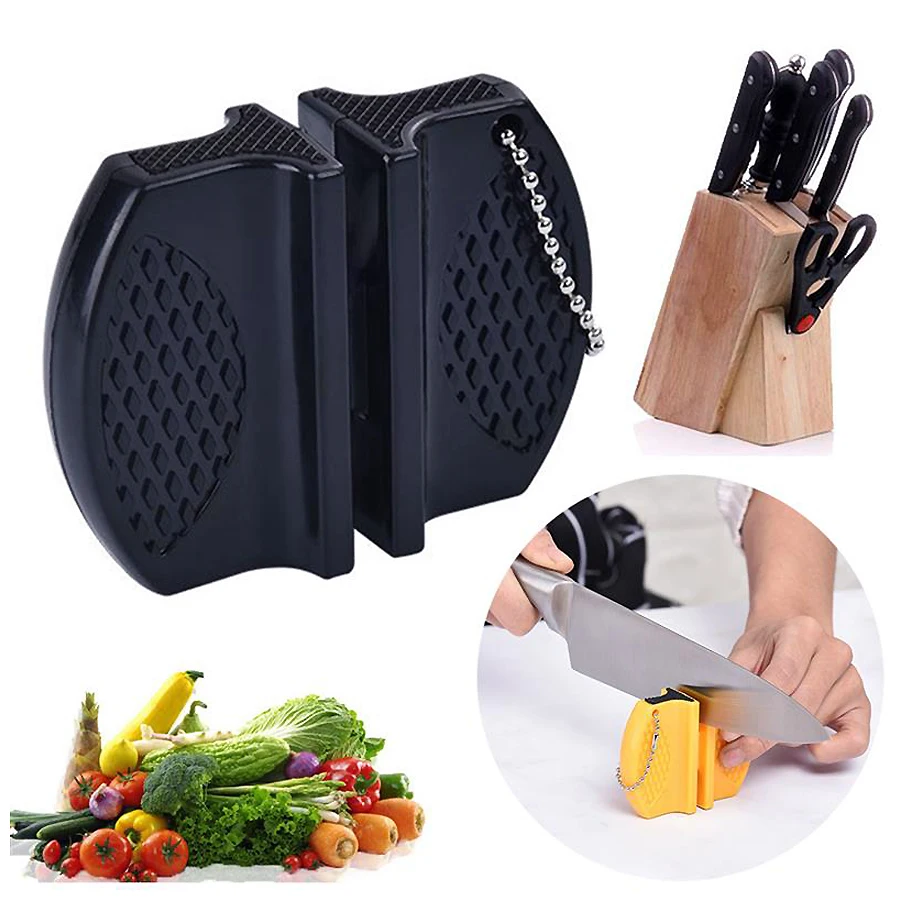 Mini Dual-sided Knife Sharpener, Portable Outdoor and Kitchen Tool for Quick Knife Sharpening