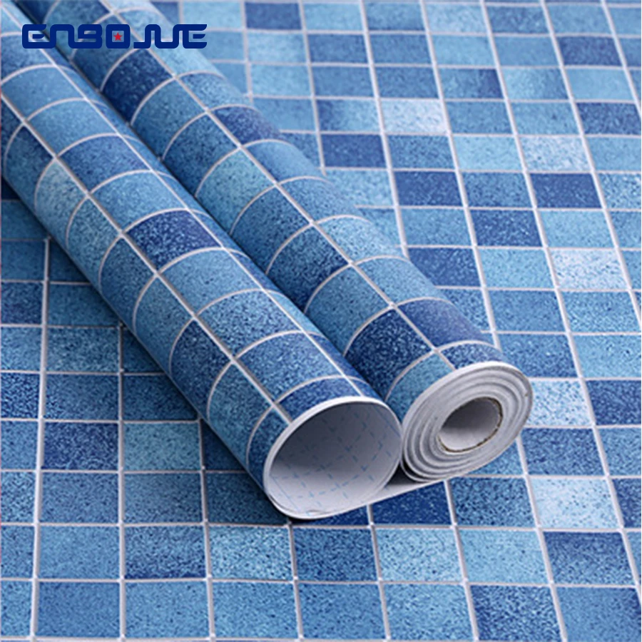 0.45x5M Classic Mosaic Bathroom Waterproof Self-Adhesive Wallpaper Wall Renovation Decoration Kitchen Oil Proof Instant Sticker