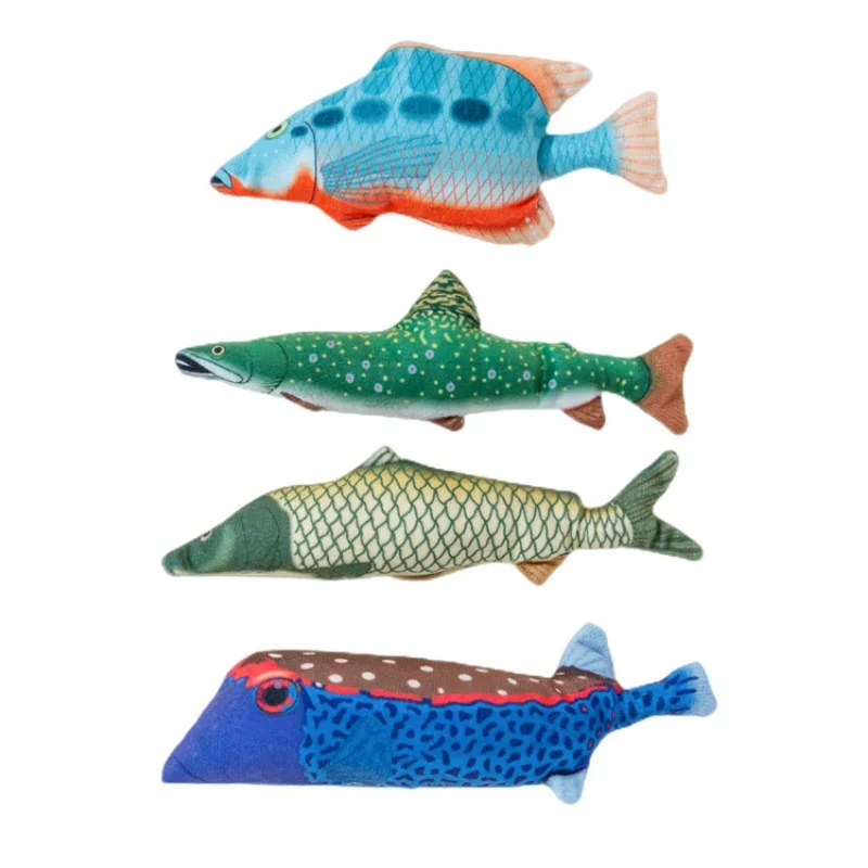 Pet Supplies Cat Toy Fish Deep Sea Fish Doll Cat Mint Grass Pet Supplies Cat Toy Self Hi Interactive Toys Pet Teething Plush Toy