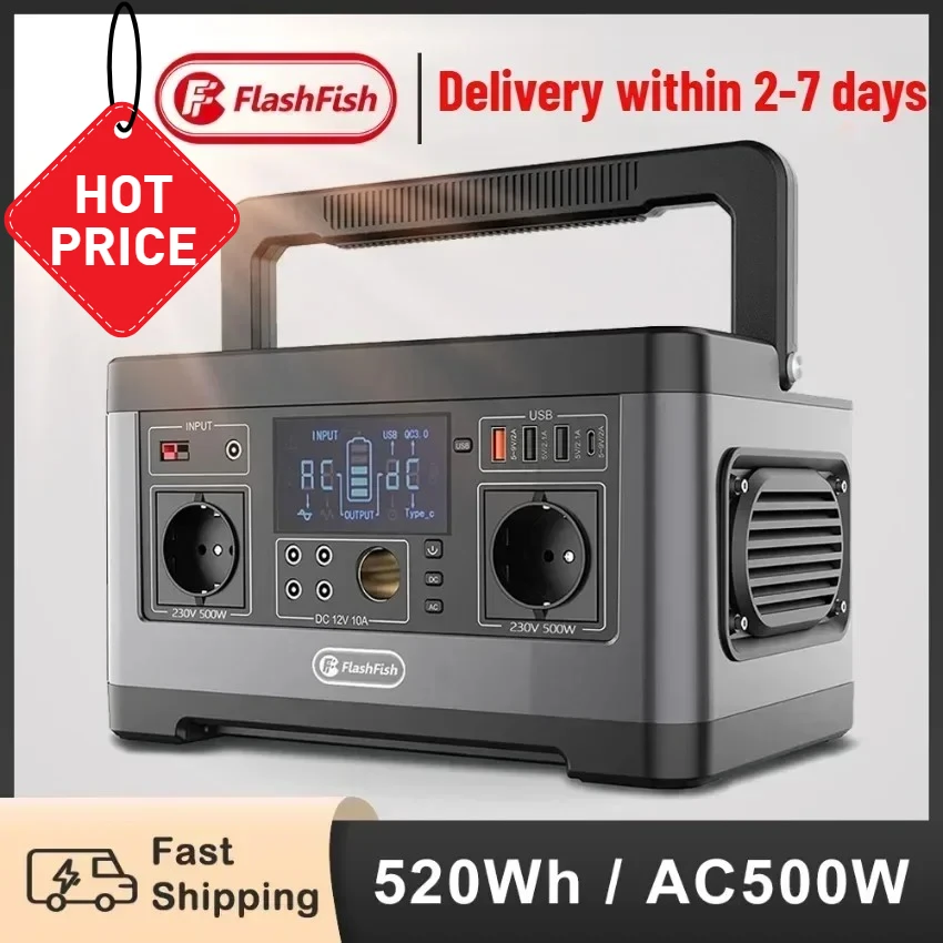 

2025 98-520Wh AC Portable Outdoor Power Station Large Capacity For Home Emergency Power Bank Supply Camping Equi Solar Generator