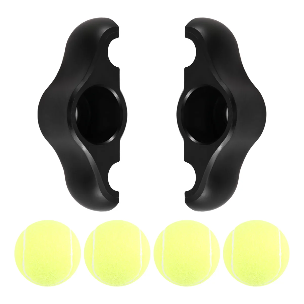 ABJZ 2PCS Indoor Bike Cushioned Foot Pad Noise Reduction and Anti-Friction Floor Tennis Foot Pads for (with Ball)