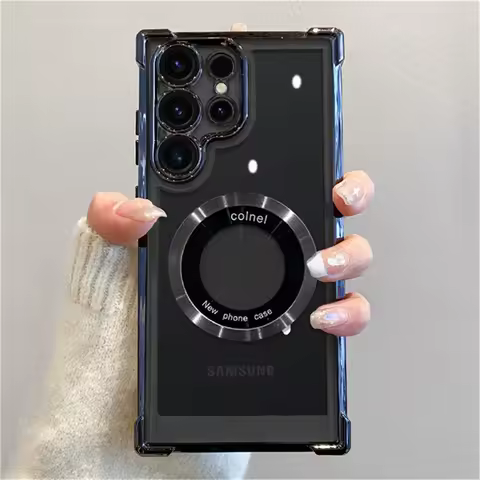 For Magsafe Plating Phone Case For Samsung Galaxy S25 S24 S23 S22 Ultra S21 Plus S20 FE Wireless Charging Magnetic Cover Cases