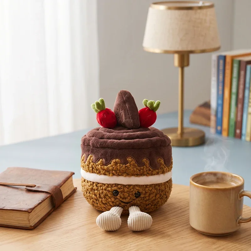 Special Link  Smile Cake Plush Toys Soft Stuffed Dessert Dolls with Candle Cherry Birthday Xmas Gift For Kids Cuddly Party Decor