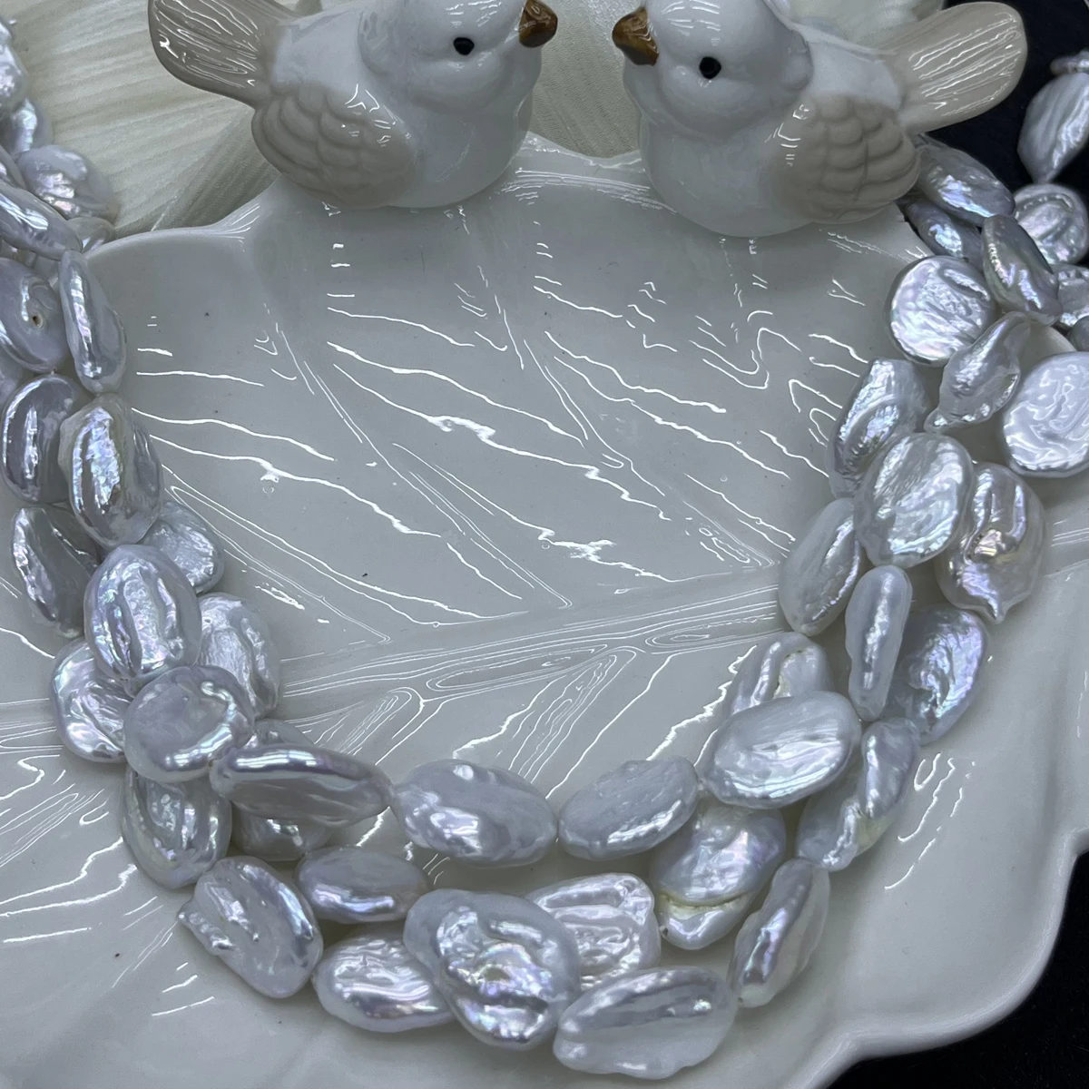 

13x18mm AAAA Fine Natural Freshwater White Baroque Oval Pearl Bead Jewelry Make DIY Necklace Bracelet Accessories Women Wedding