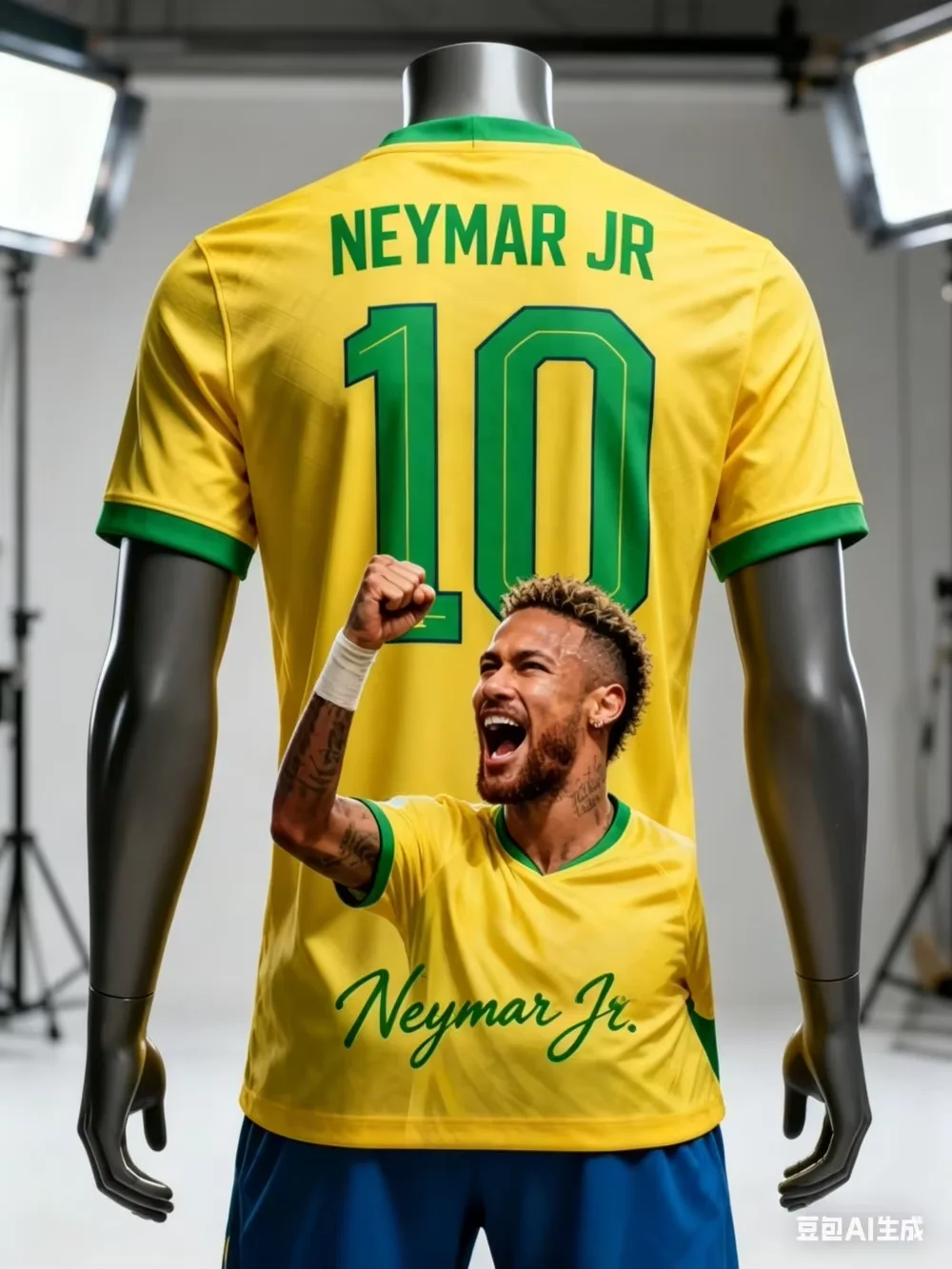 Brazil Neymar Jr No.10 Football Jersey Unisex Back Victory , Sport Athleisure, Fan Wear, Retro Soccer Vibe, Quick Dry Activewear