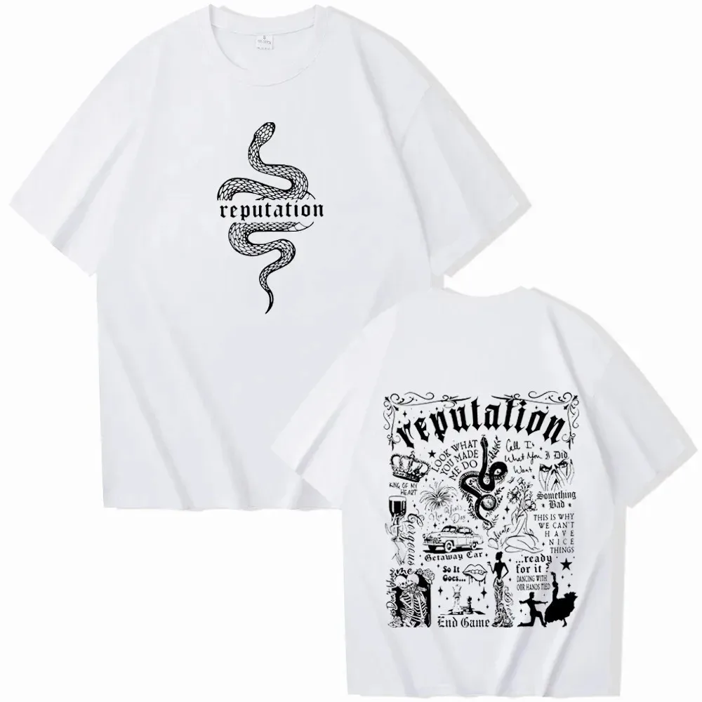 Le Reputation Shirt Reputation Music Shirt Taylor Merck Gift Swiftie O-Neck Short Sleeve Shirt Women's Cotton Short Sleeve