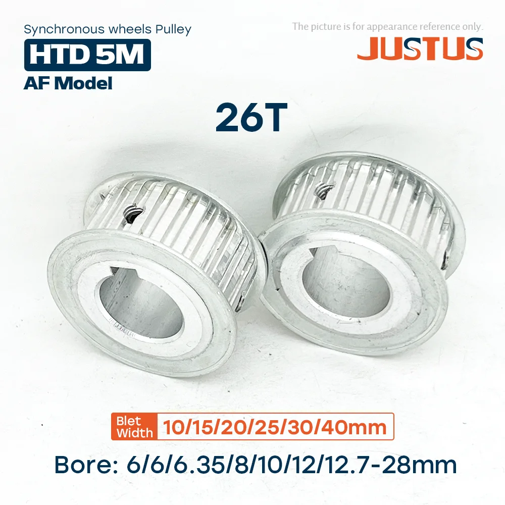 

HTD 5M 26 Teeth Timing Pulley Bore 5mm-28mm for 10/15/20/25/30/40mm Width Belt Used In Linear Pulley 5GT