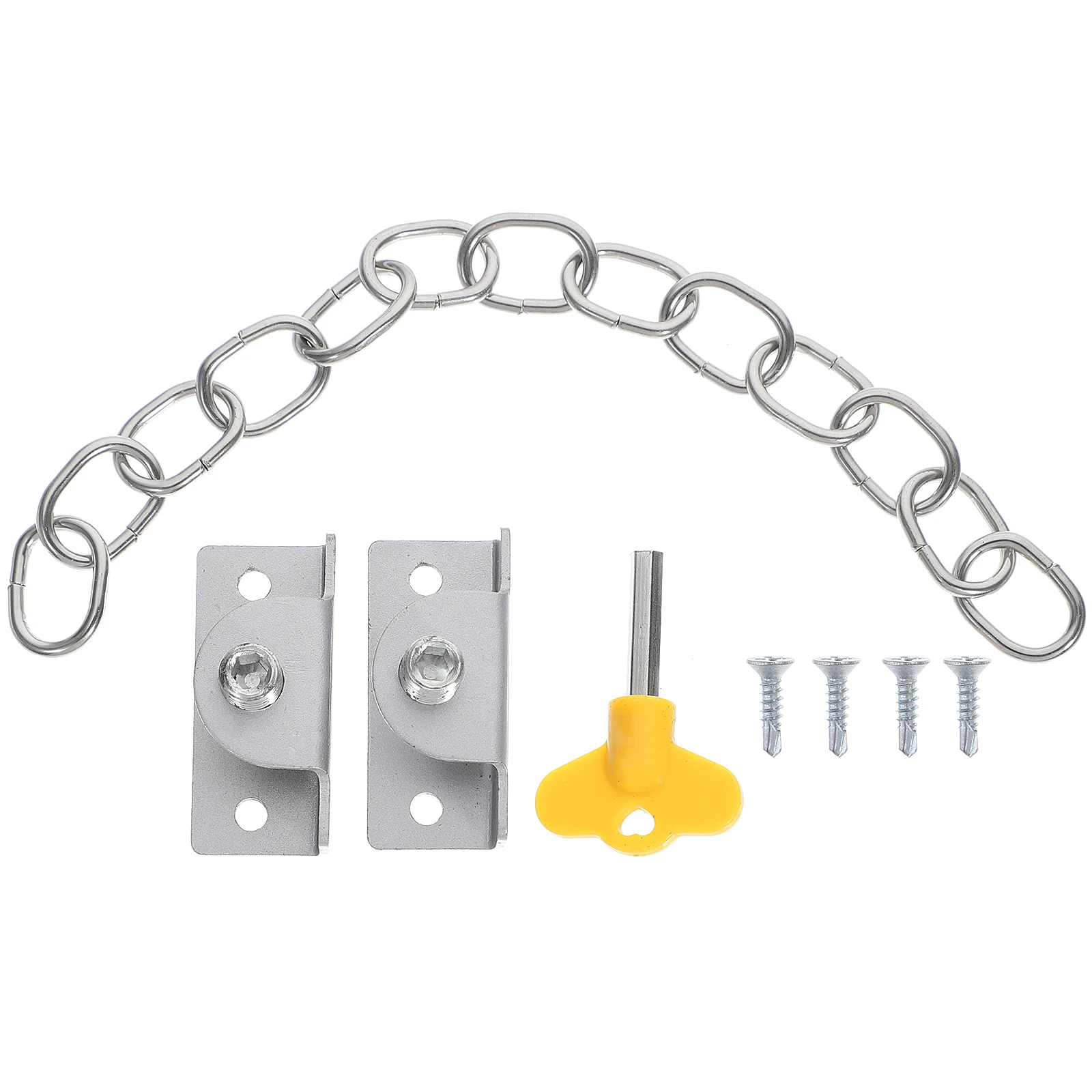 

2 Sets Window Lock Protection Door Chain Security Safety for Indoor Household Stainless