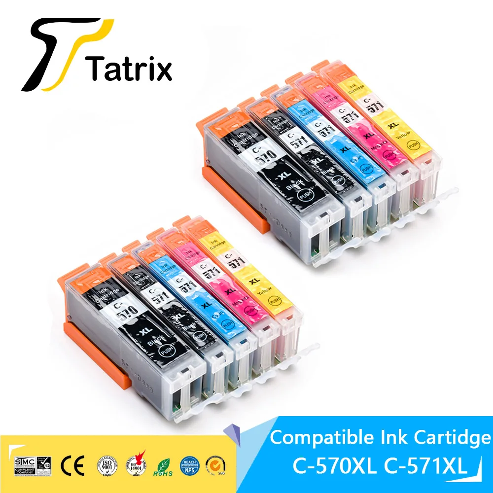 For Canon 570 571 PGI 570XL CLI 571XL Compatible Ink Cartridge For Canon PIXMA MG5750/MG5751/MG5752 MG6850/MG6851/MG6852 MG7750