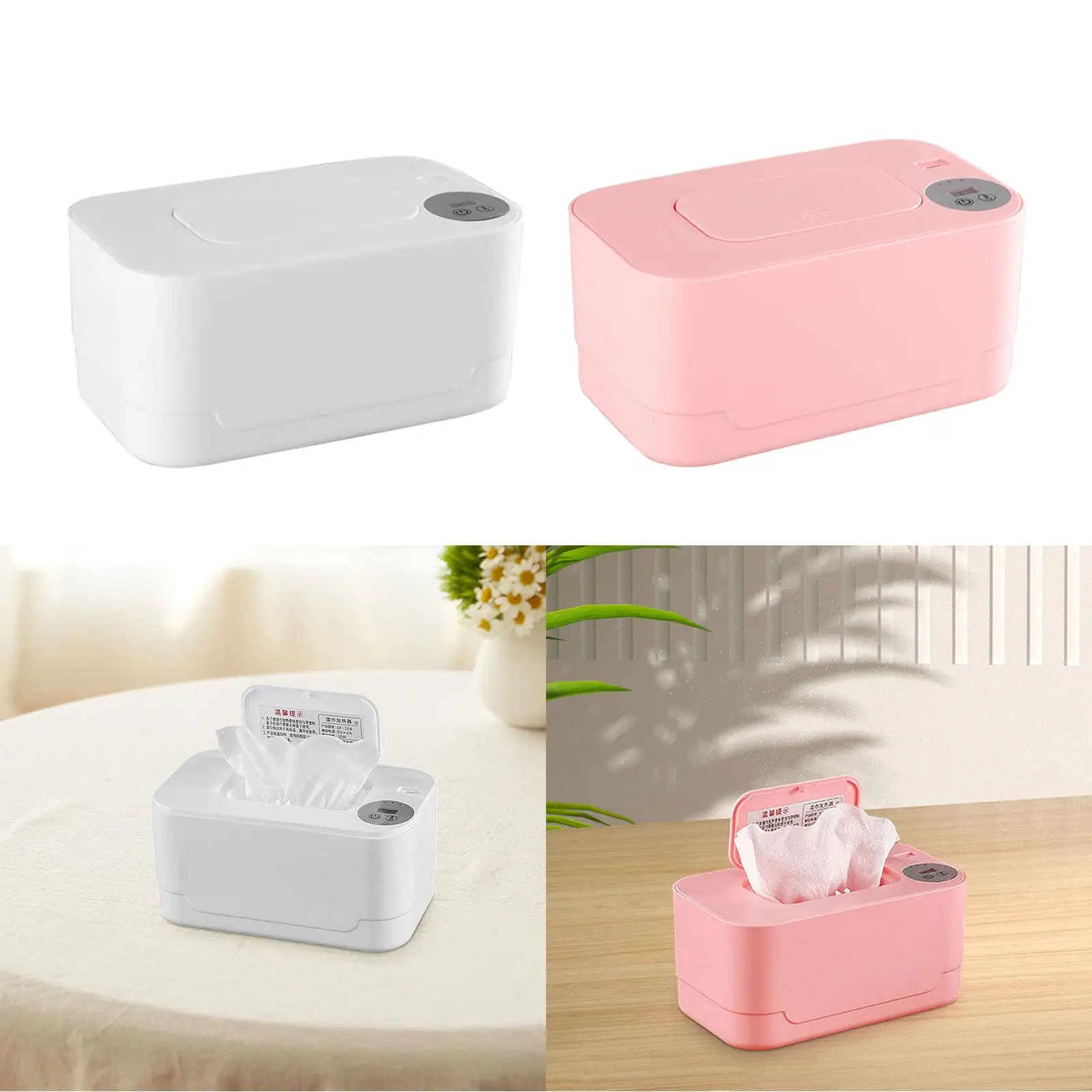 Heated Wipe Dispenser Napkin Heating Box Cover Wipe Dispenser Box Wet Towel Dispenser for Hotel Outdoor Home Traveling Bathroom