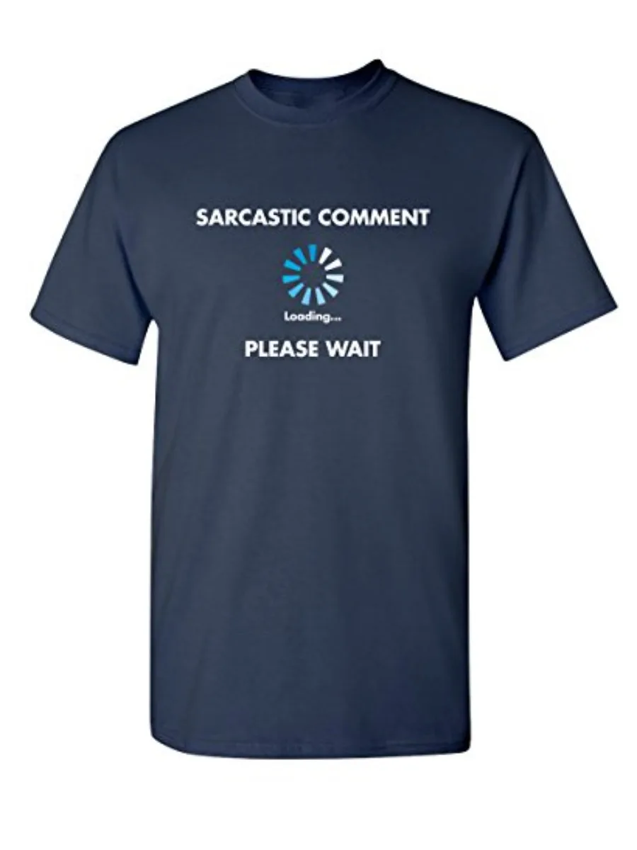 Men Loose Cotton T Shirt Sarcastic Comment Loading Please Wait Funny Text Print Short Sleeve Casual Daily Street Humor Tops