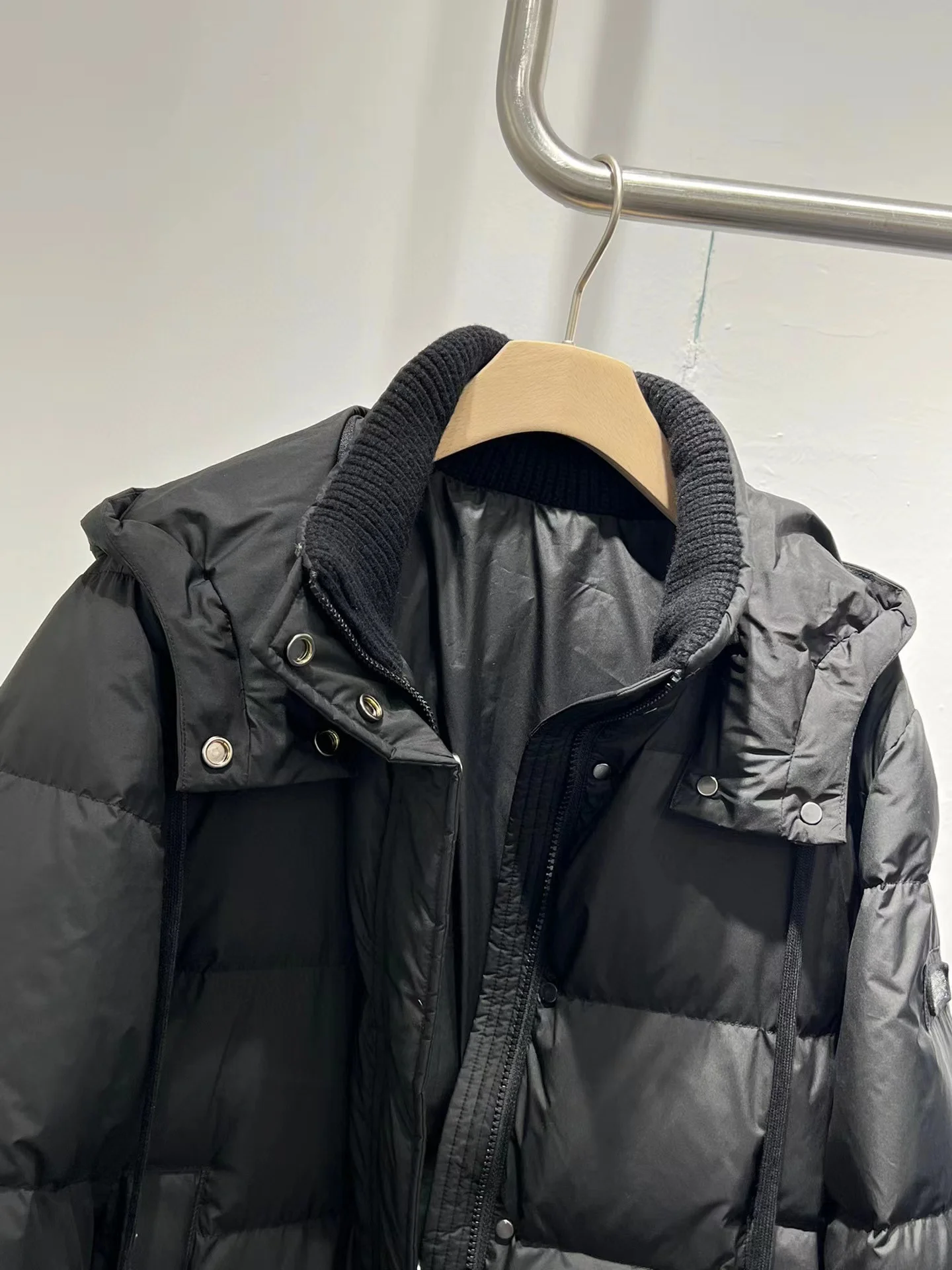 Black Hooded Down Coat