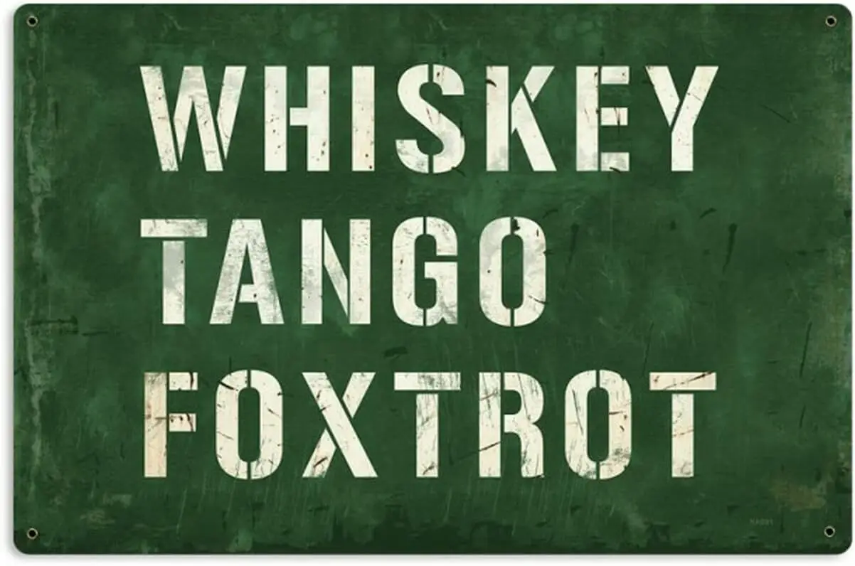 Whiskey Tango Foxtrot Coffee Retro Tin Metal Sign - 8