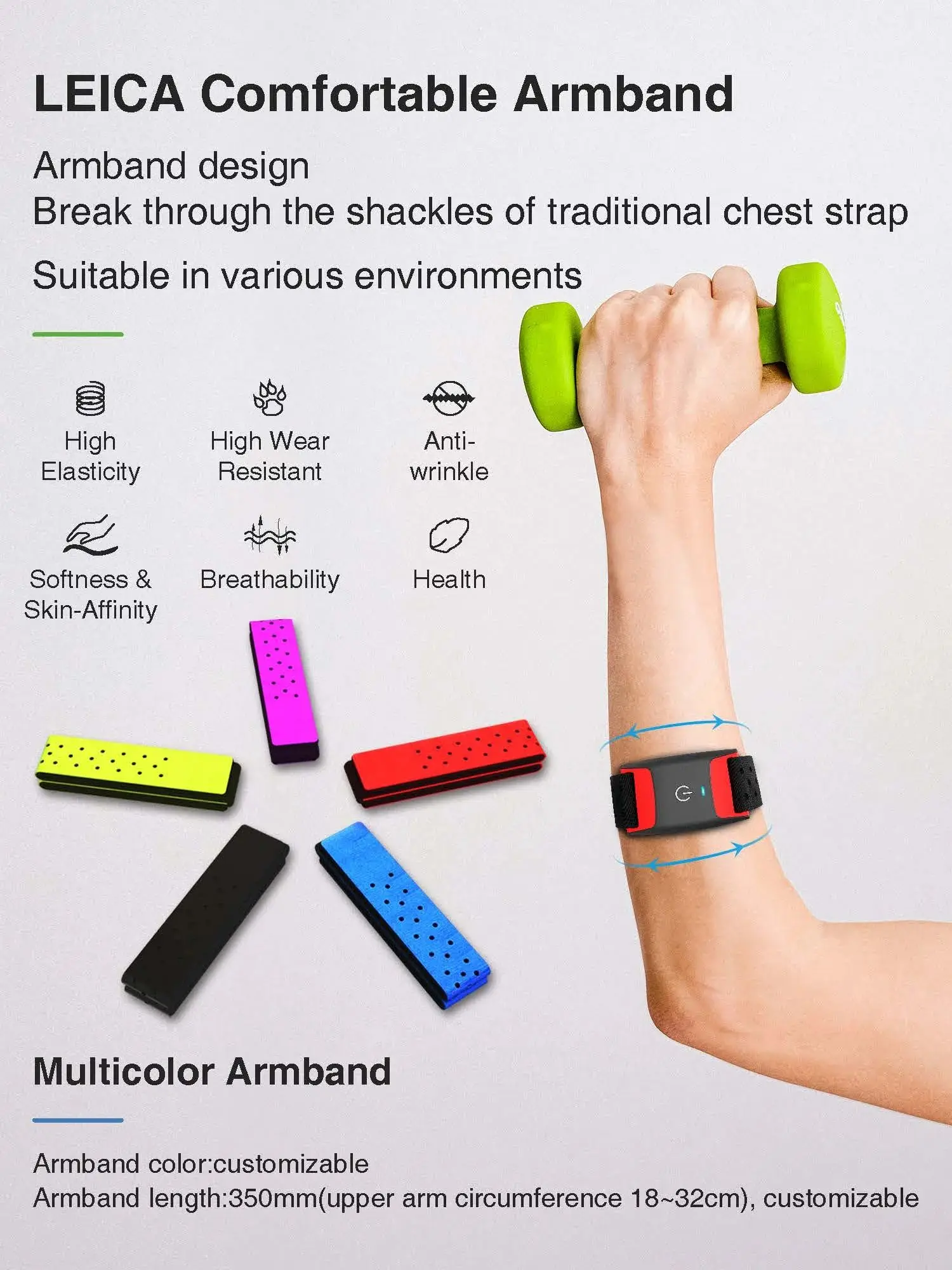 Trileek Bluetooth Heart Rate Monitor Armband,  Wrist Waterproof Wrist Heart Rate Monitor Works with Wahoo Polar X-Fitness Apps