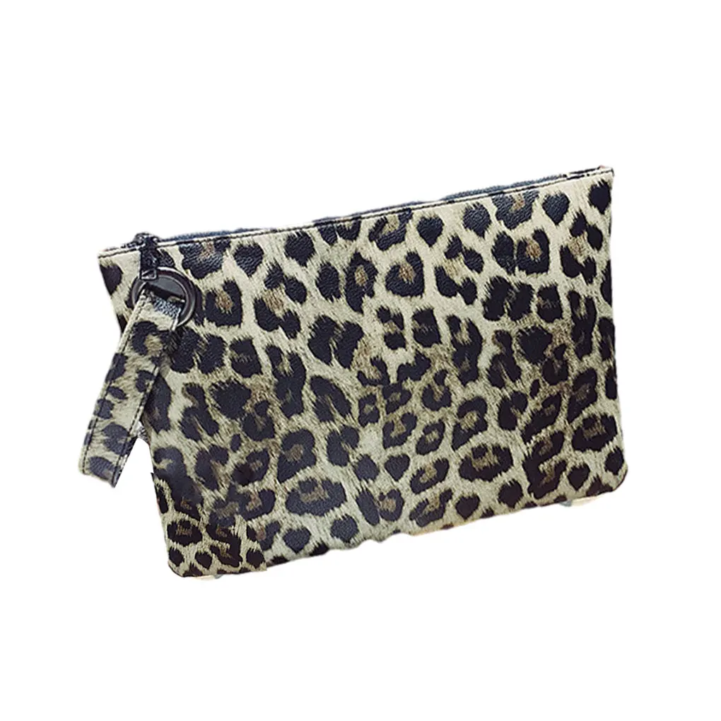 Leopard Multicolored Purse For Women   Fashionable Handbag With Large Capacity Space-saving Yellow Leopard