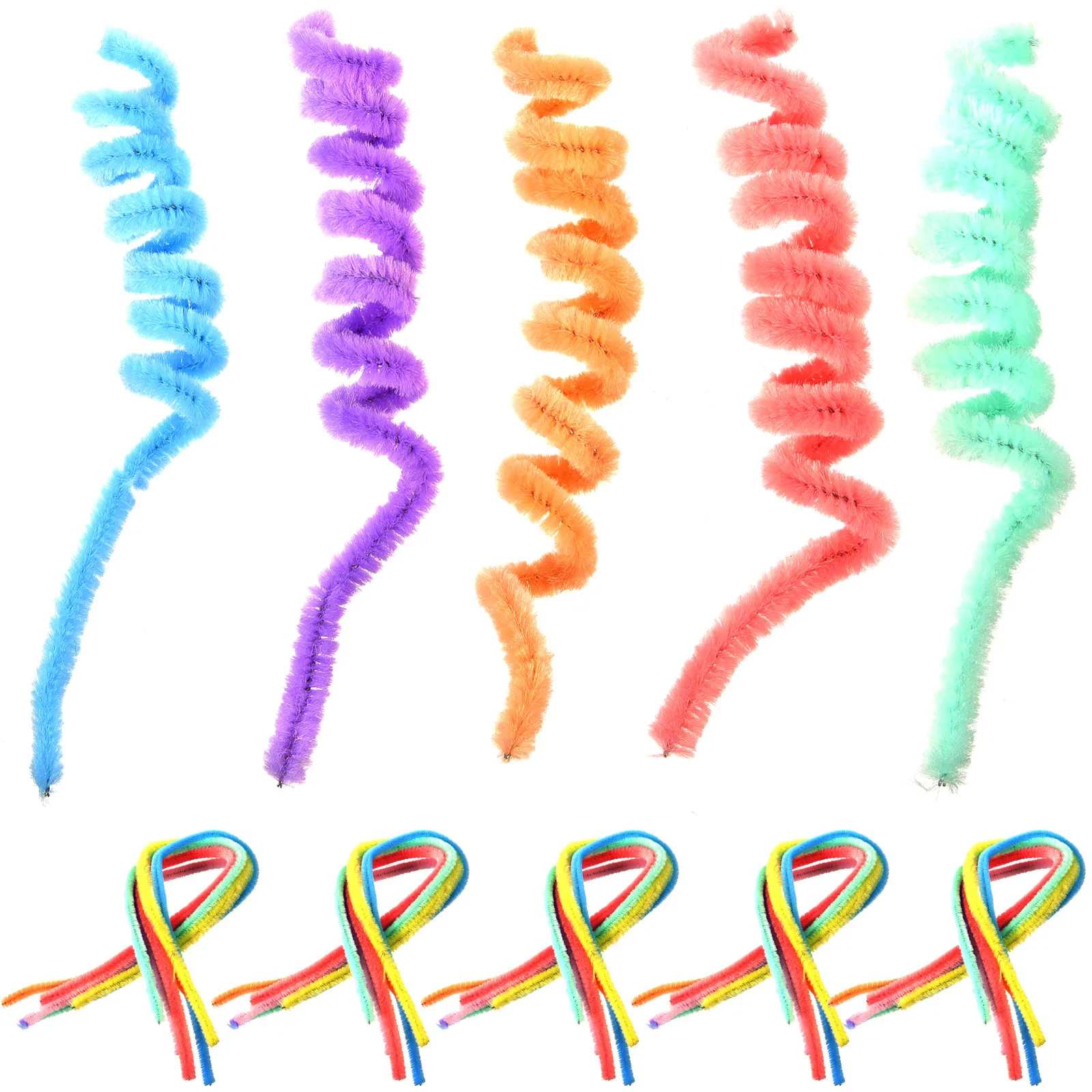 100Pcs Chenille Stems Bright Color Bendable Bars for DIY Crafts Kids Educational Handmade Supplies Creative Craft Cleaner
