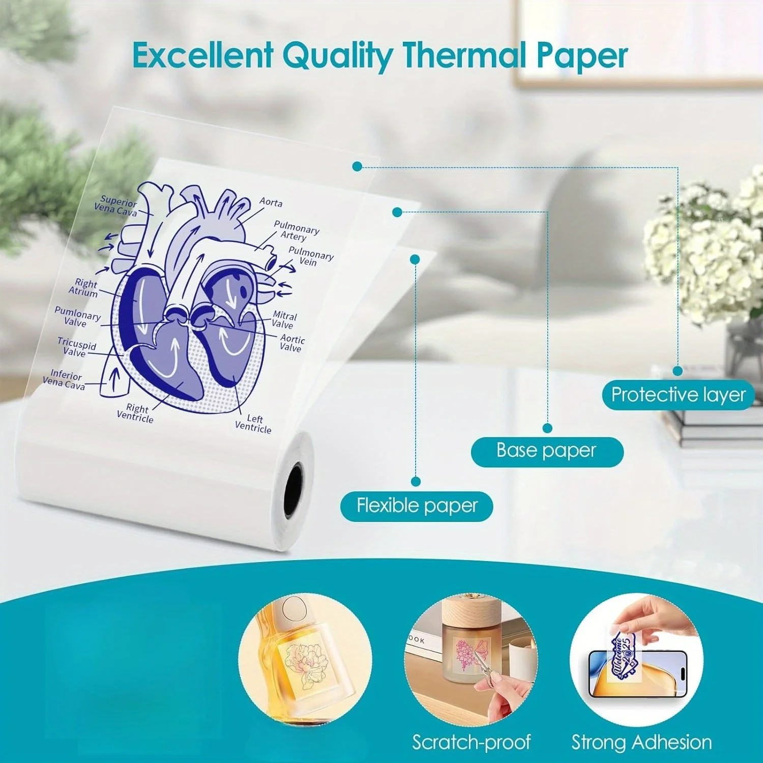 ملصقات حرارية شفافة مقاس 57 مم - أزرق/وردي/أخضر/أسود، تناسب C9/C19/C15/A8C/A35، صور/ملاحظات/مذكرة/ملصقات هدايا عيد الميلاد #4