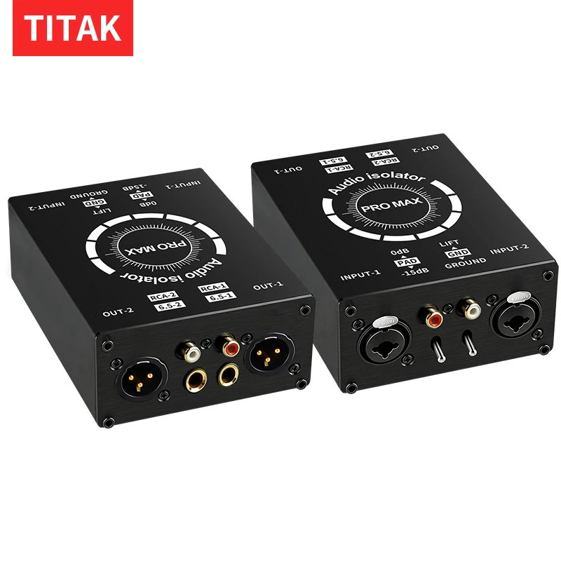 2 Channels XLR RCA TS TRS Passive Noise Filter Hum Eliminator Box Ground Loop Isolator for Audio Equipments Different Audio