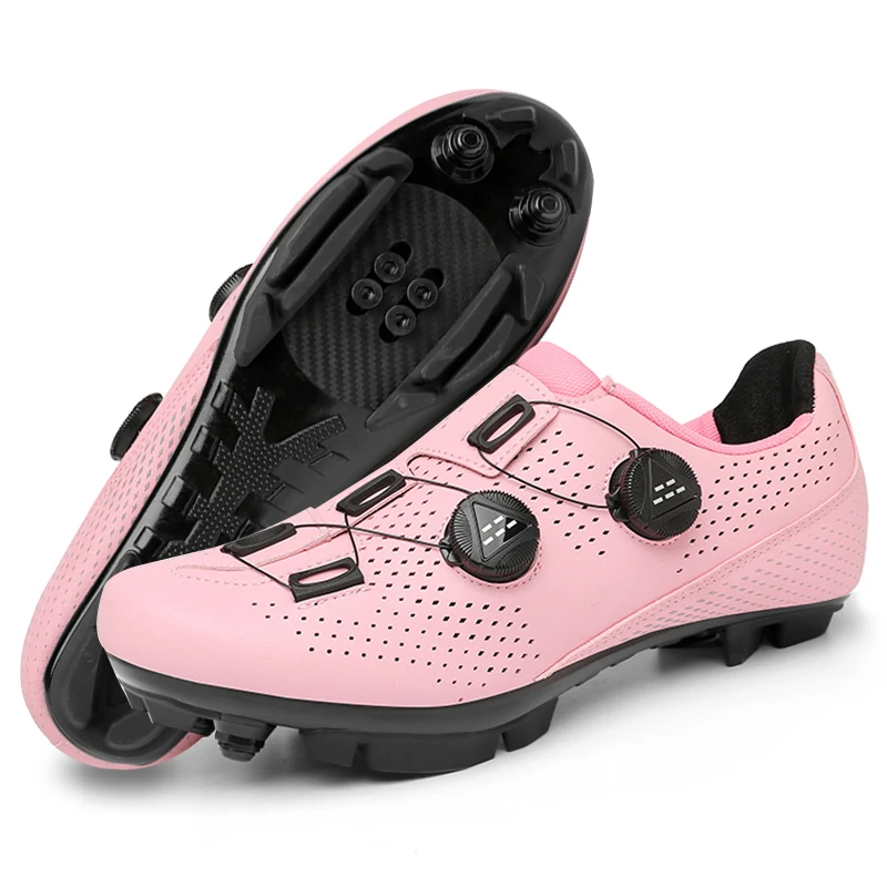 Pink Cycling Shoes women Mtb Cleat Shoes Outdoor Mountain Bike Flat Pedal Shoe Breathable Light Racing Speed Bicycle Footwear