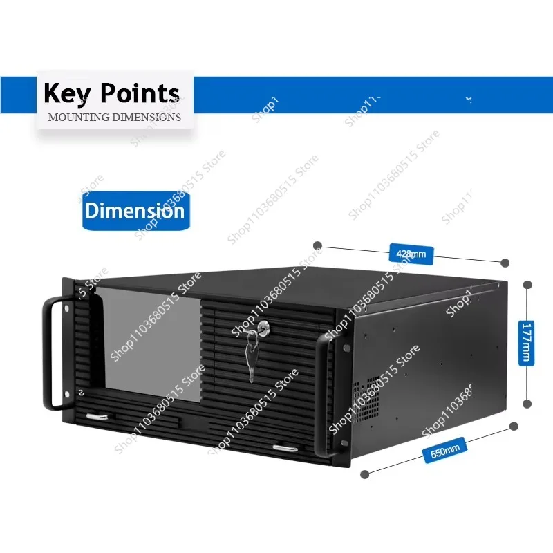 4U 550Mm Depth Workstation Server Case Industrial PC Chassis All In One Rack Case With 8.9 Inch LCD Screen
