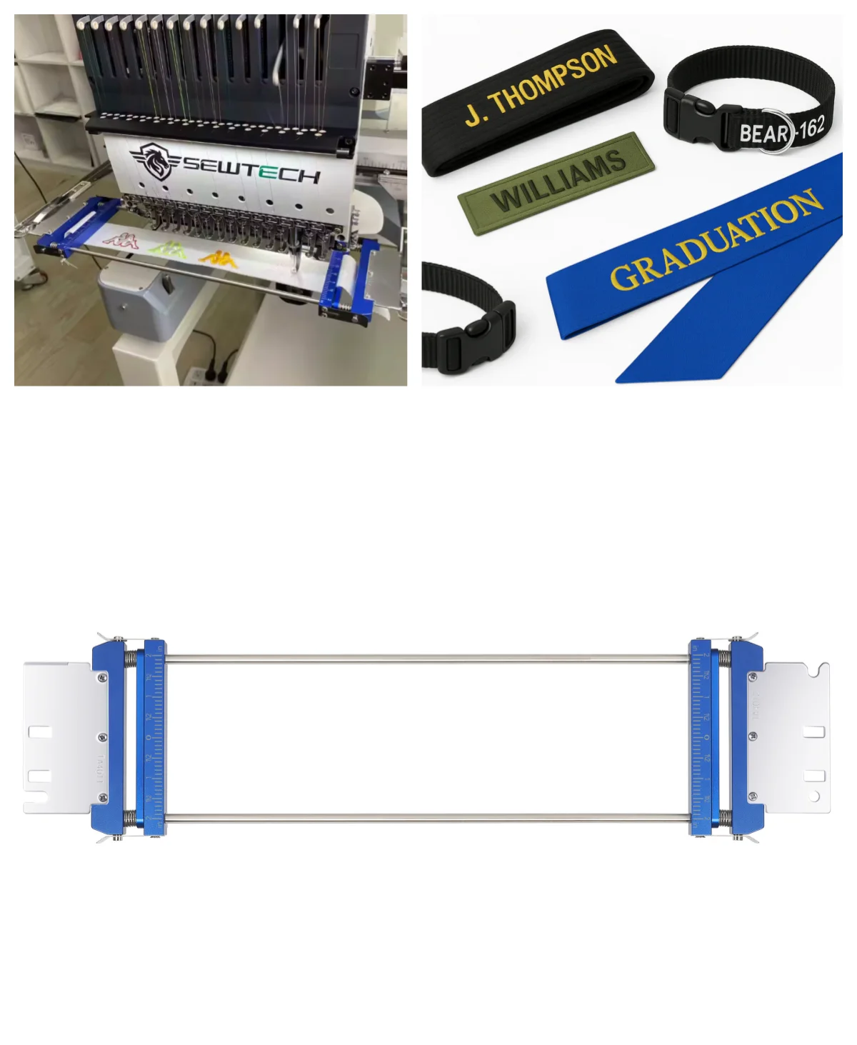 

2.6x7.8inch/65x200mm Metal Belt Embroidery Hoop Frame for Belts, Collars, Sashes for ALFA 1200 1500 Embroidery Machines