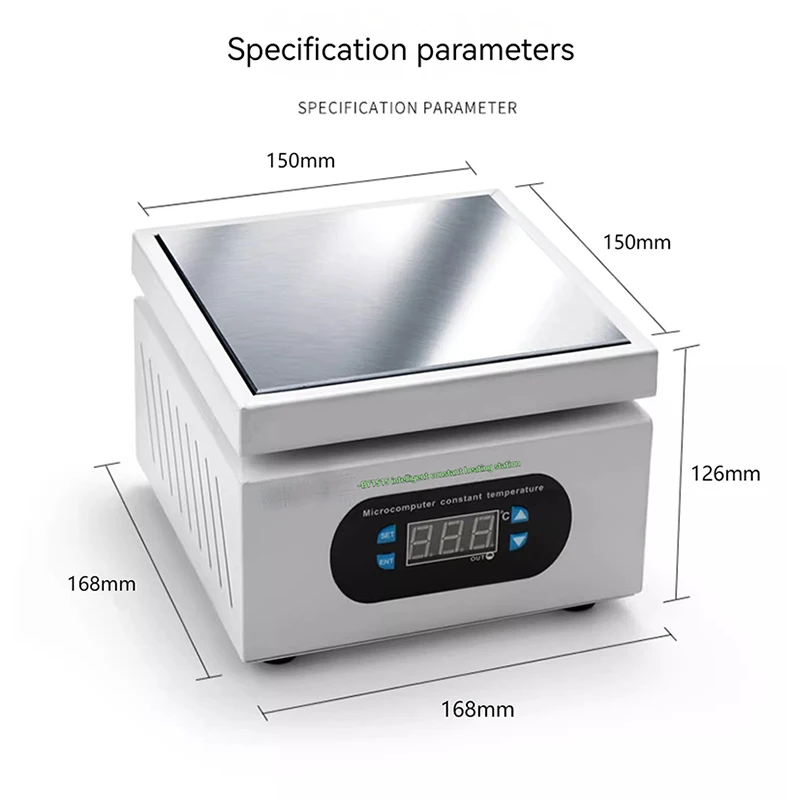 Imagem -04 - Estação de Aquecimento com Plataforma Digital de Pré-aquecimento Manutenção Eletrônica de Placas Quentes Estação de Aquecimento para Pcb Reparo de Tela Lcd 150*150 mm