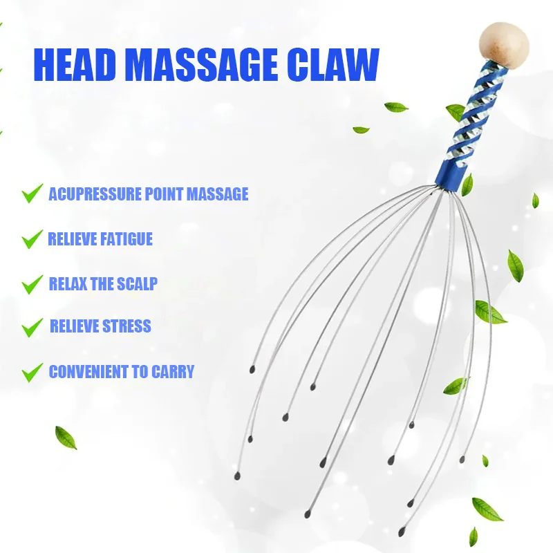 Octopus Head Massager Head Scratching Scalp Stainless Steel Massage Claw Scalp Scratcher Itch Reliever Massage Relaxation Tools