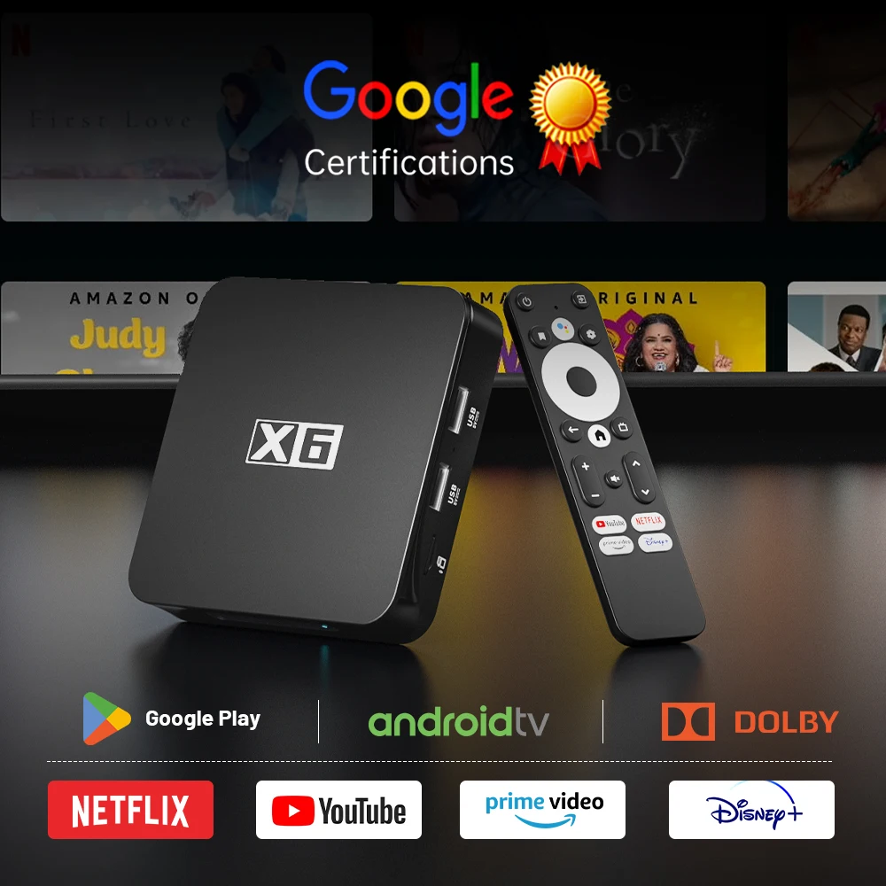 Imagem -02 - Super Video Game Console Android 11 x6 Netflix Certificado do Google 4k Hdr Dolby Av1 2.4g 5g Wifi Bt5.0 Media Player