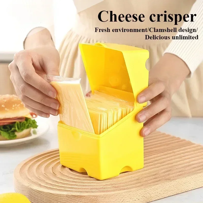 

Sliced Cheese Storage Container Plastic Butter Block Lid Box Cheese Slice Saver with Holder Flipped Sliced Cheese Storage Box