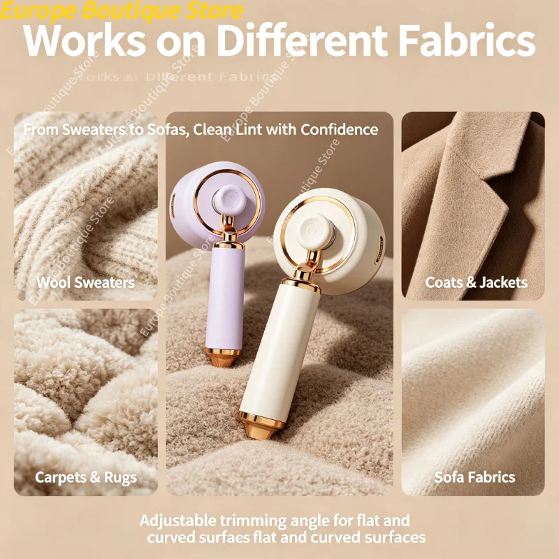 2In1 Rechargeable Clothes Pill Trimmer Large Surface Portable Fabric Shaver Lint Remover