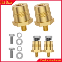 2/8Pcs Brass Battery Pole Adapter M8 internal thread and M6 external thread Car Positive Negative Battery Post Connector