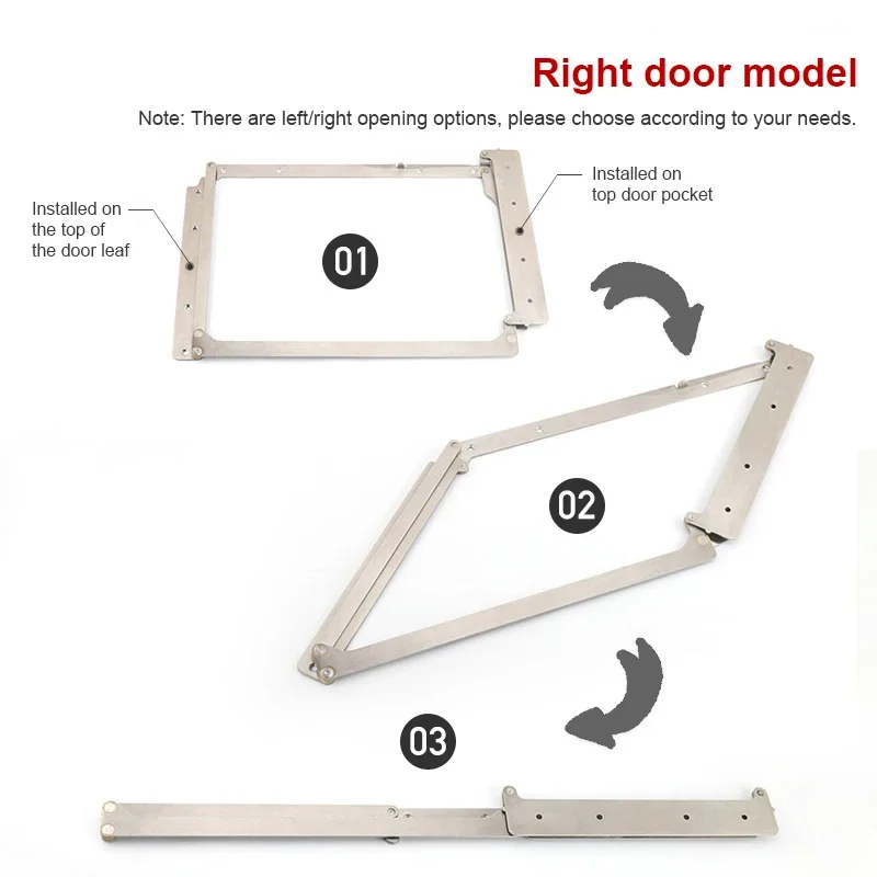 Stainless Steel Wood Kit Swing Double Bi-fold System Compack Set Folding Door Hardware Swing Fittings 180 Degree Bifold - view 4