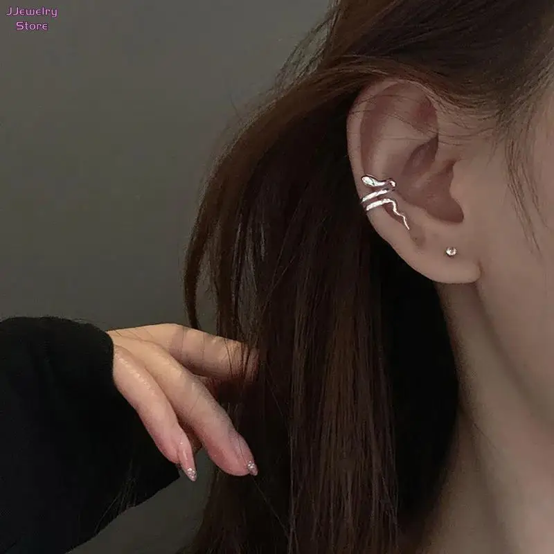 Punk Animals Clip Earrings for Women Man Exquisite Snake Fake Piercing Ear Cuff Without Holes Faux Clip on Earcuff Earrings