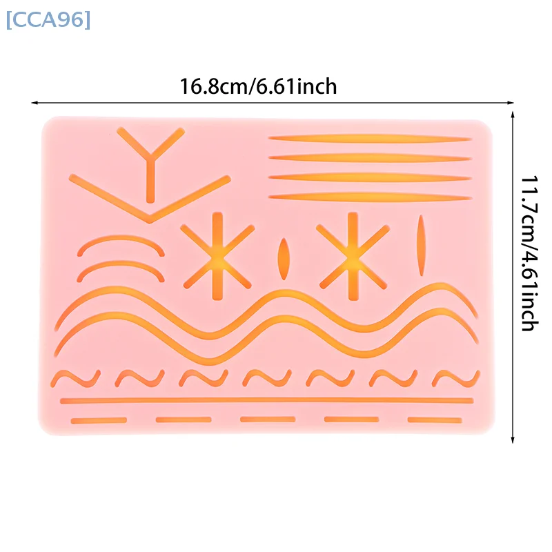 【CCA96】Medical Silicone Suture Practice Pad, Skin Suture Kit Training Model, Surgical Suture Pad, Human Traumatic Skin Model