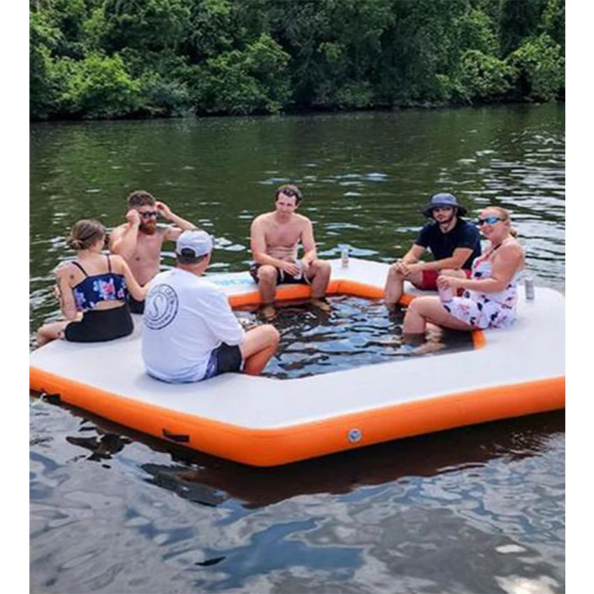 

Надувной поплавок для отдыха, толщина 15 см, 20 см, ткань, плавающий остров, надувная водная платформа