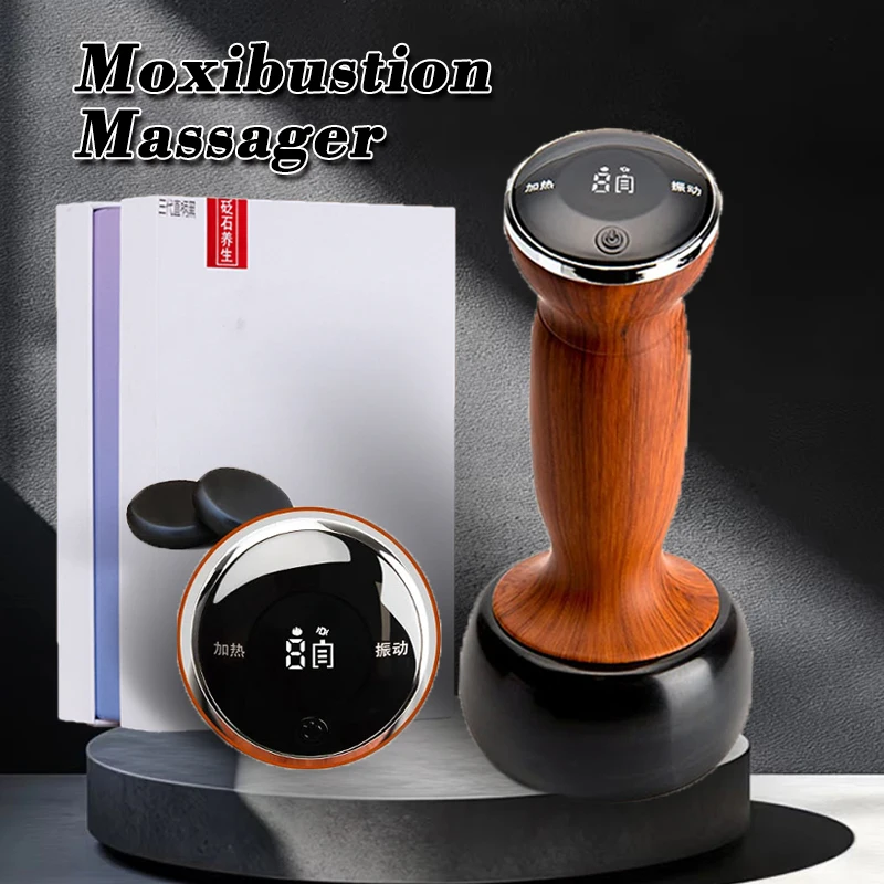 

Electric Hot Stone Massager Warm Moxibustion Guasha Tool Wireless Hot Compress Body Scraping Physiotherapy Back Face Massage
