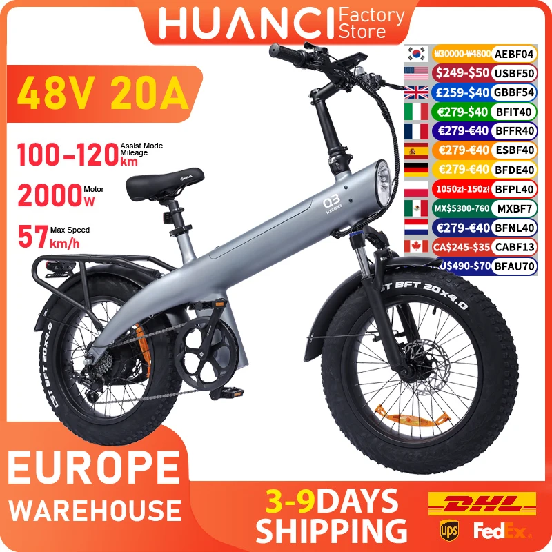 

HUANCI Q3 Mountain Electric bicycle 2000W Adult electric bike 48V 20AH City e bike Off-Road ebike