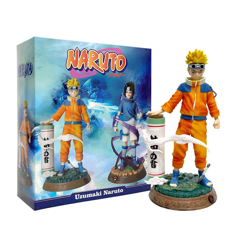 12CM Anime Naruto Uzumaki Sasuke Figuur Trillingen Sterren Vechten Pose Model Speelgoed Pop Actiefiguur PVC Ornament Collectie