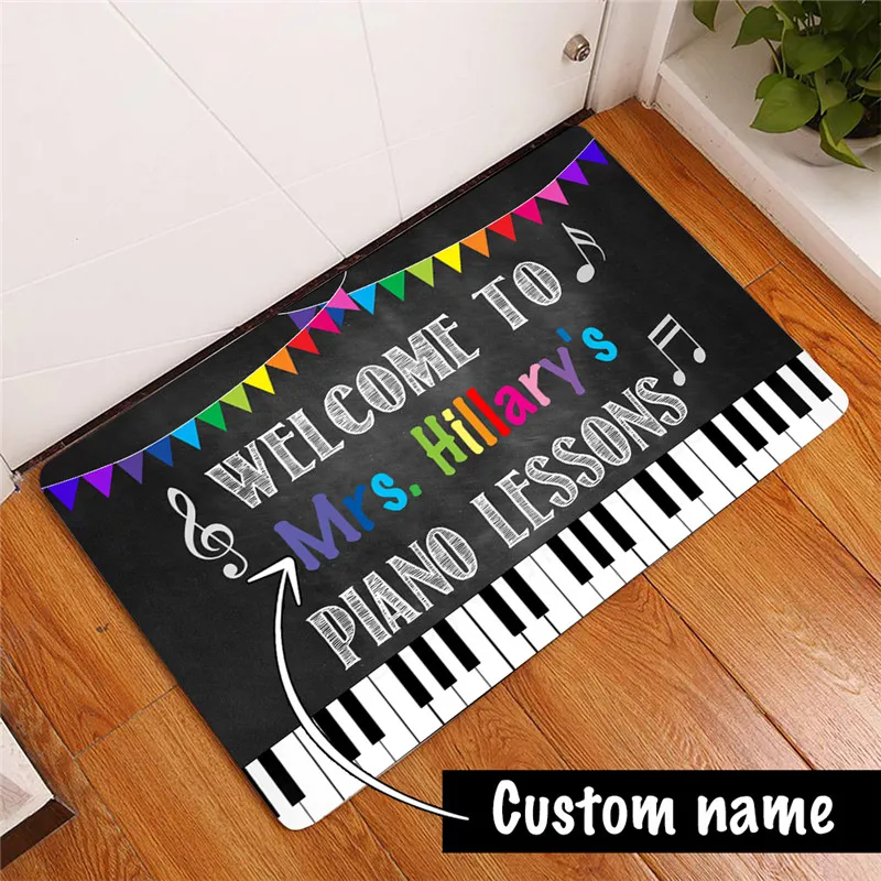 

Customized Name Doormat Music Teacher Classroom 3D Printed Indoor Outdoor Doormat Non-slip love dogs gift