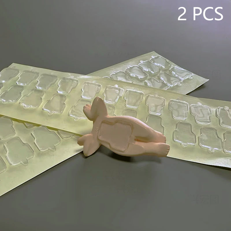 2 stuks zelfklevende dubbelzijdige nano-robuuste model vaste transparante tape voor poppendecor